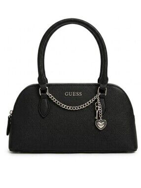 GUESS Black Dome Satchel Handbag
